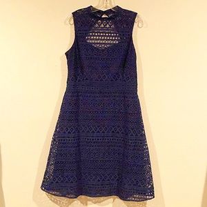 Classy Navy Blue eyelet lace dress!